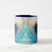 Mooie Peacock-doezelaar met naam Tweekleurige Koffiemok (Center)