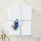 Mooie Peacock Feather Cadeaulabel (Met Touw)