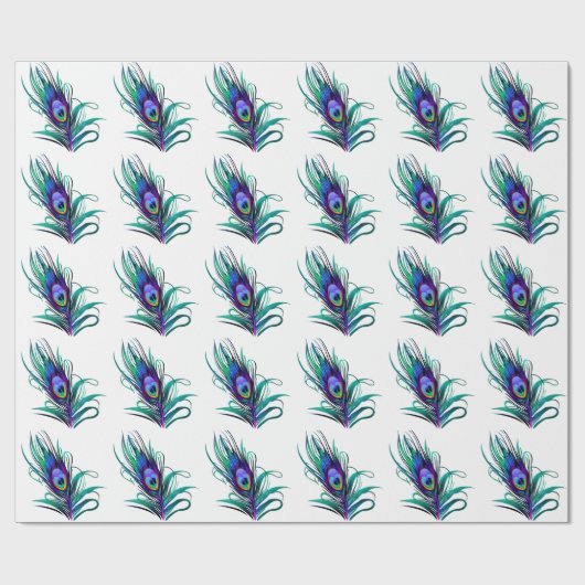 Mooie Peacock Feather Cadeaupapier (Vlak)