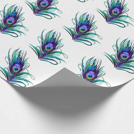 Mooie Peacock Feather Cadeaupapier (Hoek)