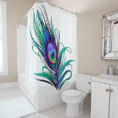 Mooie Peacock Feather Douchegordijn (In situ)