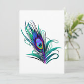 Mooie Peacock Feather Feestdagenkaart (Staand voorkant)