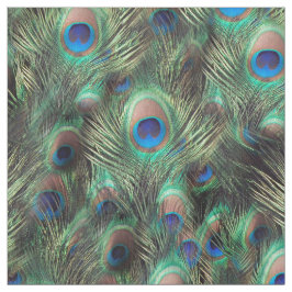 Mooie Peacock Feather Green Blue Animal Print Stof