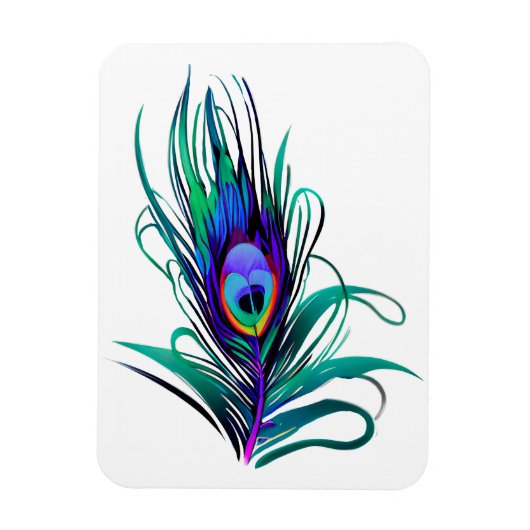 Mooie Peacock Feather Magneet (Verticaal)