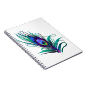 Mooie Peacock Feather Notitieboek (Rechterzijde)