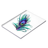 Mooie Peacock Feather Notitieboek (Linkerzijde)