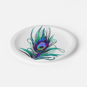 Mooie Peacock Feather Papieren Bordje (Gekanteld)