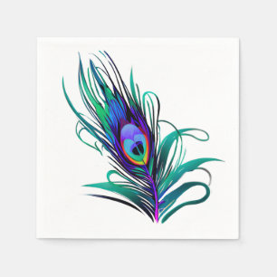 Mooie Peacock Feather Servet