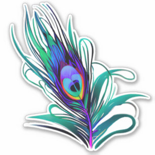 Mooie Peacock Feather Sticker