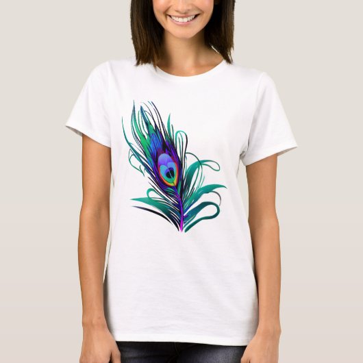Mooie Peacock Feather T-shirt (Voorkant)