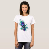 Mooie Peacock Feather T-shirt (Voorkant volledig)
