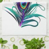 Mooie Peacock Feather Theedoek (Gevouwen)