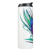 Mooie Peacock Feather Thermosbeker (Gedraaid links)