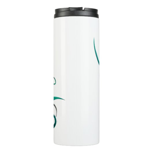 Mooie Peacock Feather Thermosbeker (Achterkant)