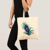 Mooie Peacock Feather Tote Bag (Voorkant (product))
