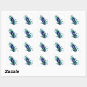Mooie Peacock Feather Vierkante Sticker (Vel)