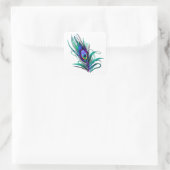 Mooie Peacock Feather Vierkante Sticker (Tas)