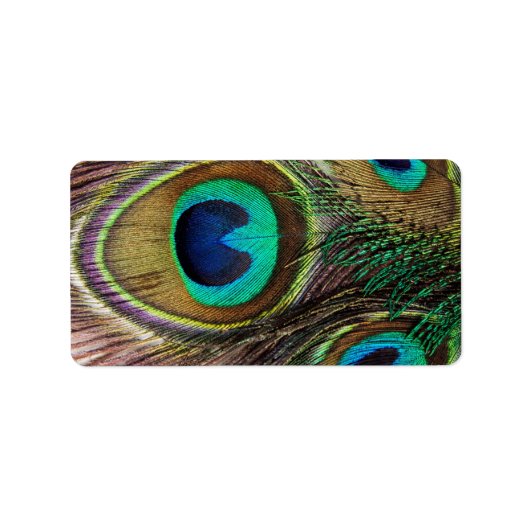Mooie Peacock Feathers Etiket (Voorkant)