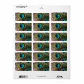Mooie Peacock Feathers Etiket (Full Sheet)