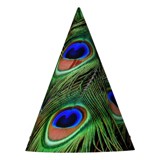 Mooie Peacock Feathers Feesthoedjes (Voorkant)