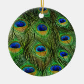 Mooie Peacock Feathers Keramisch Ornament (Voorkant)