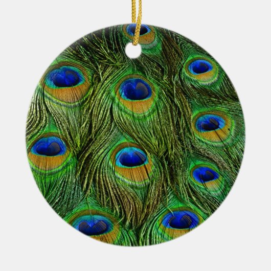 Mooie Peacock Feathers Keramisch Ornament (Voorkant)