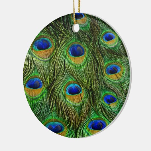Mooie Peacock Feathers Keramisch Ornament (Links)