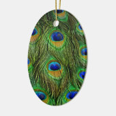 Mooie Peacock Feathers Keramisch Ornament (Links)