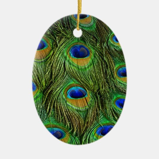 Mooie Peacock Feathers Keramisch Ornament (Voorkant)