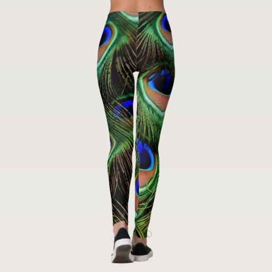 Mooie Peacock Feathers Leggings (Achterkant)
