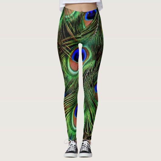 Mooie Peacock Feathers Leggings (Voorkant)