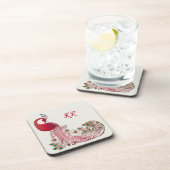 Mooie Peacock Feathers Magnificant Monogrammed Bier Onderzetter (Rechterzijde)