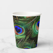Mooie Peacock Feathers Papieren Bekers (Achterkant)