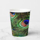 Mooie Peacock Feathers Papieren Bekers (Links)
