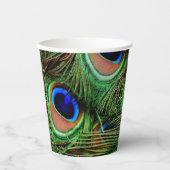 Mooie Peacock Feathers Papieren Bekers (Voorkant)