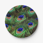 Mooie Peacock Feathers Papieren Bordje (Voorkant)