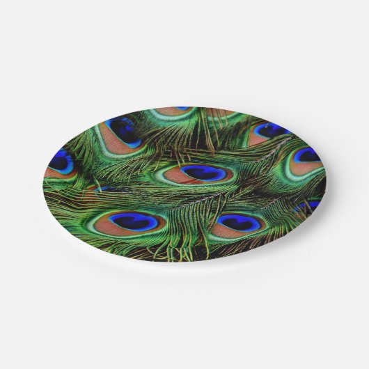 Mooie Peacock Feathers Papieren Bordje (Gekanteld)