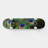 Mooie Peacock Feathers Persoonlijk Skateboard (Horizontaal)