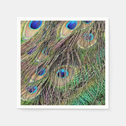 Mooie Peacock Feathers Servet (Voorkant)