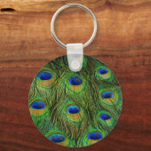 Mooie Peacock Feathers Sleutelhanger (Voorkant)