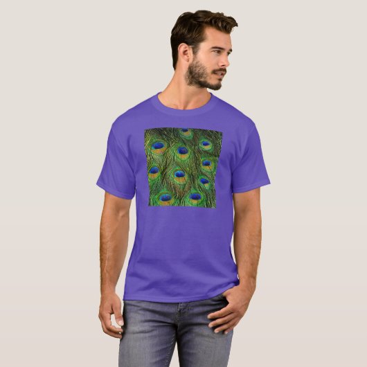 Mooie Peacock Feathers T-shirt (Voorkant volledig)