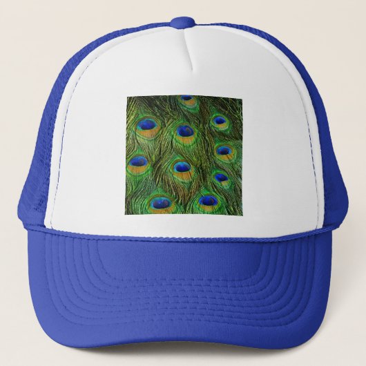 Mooie Peacock Feathers Trucker Pet (Voorkant)