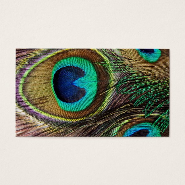 Mooie Peacock Feathers Visitekaartjes (Voorkant)