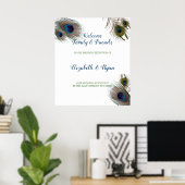 Mooie Peacock Feathers, Weddenschap Welkom Poster (Thuiskantoor)