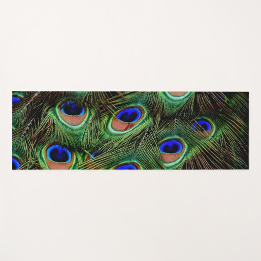 Mooie Peacock Feathers Yogamat (Voorkant (horizontaal))