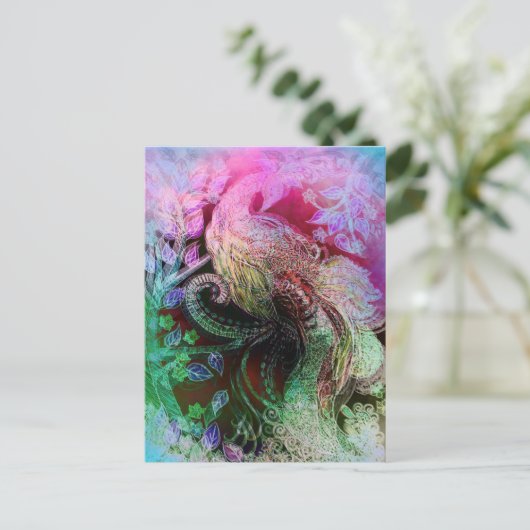 Mooie Peacock Feestdagenkaart (Staand voorkant)