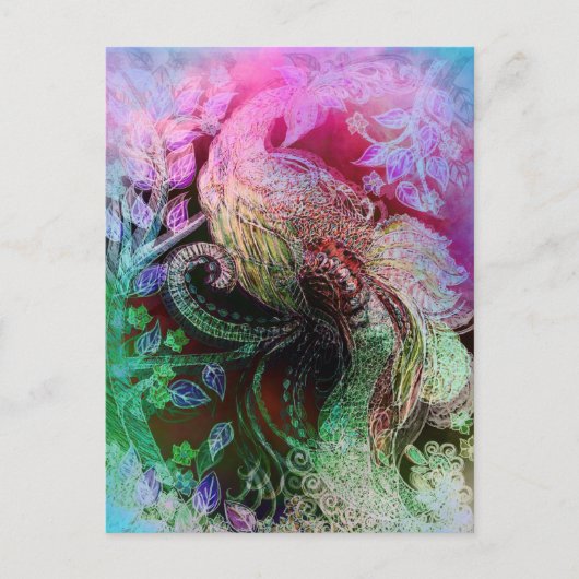 Mooie Peacock Feestdagenkaart (Voorkant)