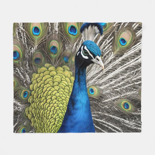 Mooie Peacock Fleece Deken (Voorkant (Horizontaal))