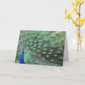 Mooie Peacock gewoon Gezegde Hallo Kaart (Gele Bloem)