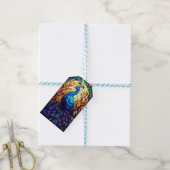 Mooie Peacock Glas in lood Wildlife Art Cadeaulabel (Met Touw)